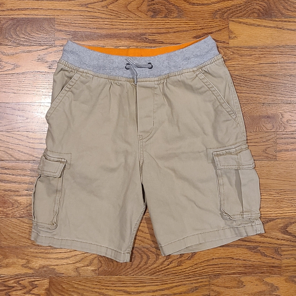 Kids Khaki Cargo Shorts Adjustable Waistband Size L (10-12)